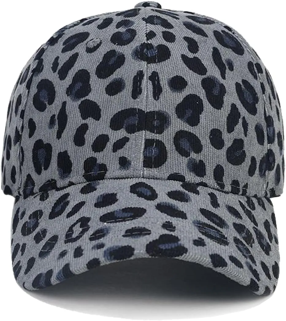 Adjustable Baseball Cap Leopard Print Hat Cotton Sunhat Headwear Outdoor Shade Sports Cap