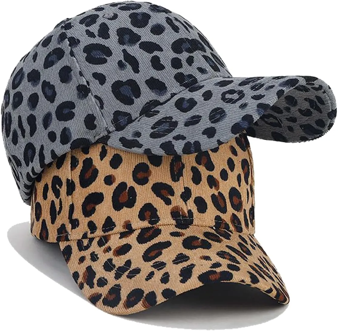 Adjustable Baseball Cap Leopard Print Hat Cotton Sunhat Headwear Outdoor Shade Sports Cap