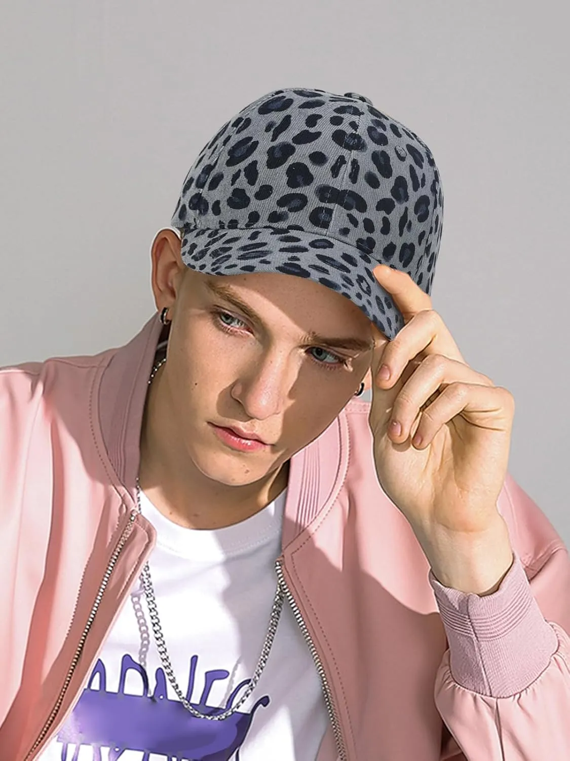 Adjustable Baseball Cap Leopard Print Hat Cotton Sunhat Headwear Outdoor Shade Sports Cap