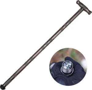 aiGear Premium Walking Hiking Stick CNC Machined Outdoor Trekking Poles with Solid Durable Tools Whistle and Compass