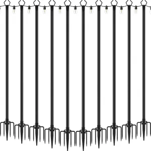 AILBTON 10 Pack 10Ft String Light Poles,Light Poles for Outside String Lights,Outdoor Light Poles with Fork,Metal Pole Stand for Patio,Backyard,Deck