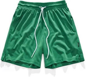 AIMPACT 7" Mens Mesh Shorts Athletic Basketball Shorts Double Layer Gym Workout Shorts with Pocket Drawstring Breathable