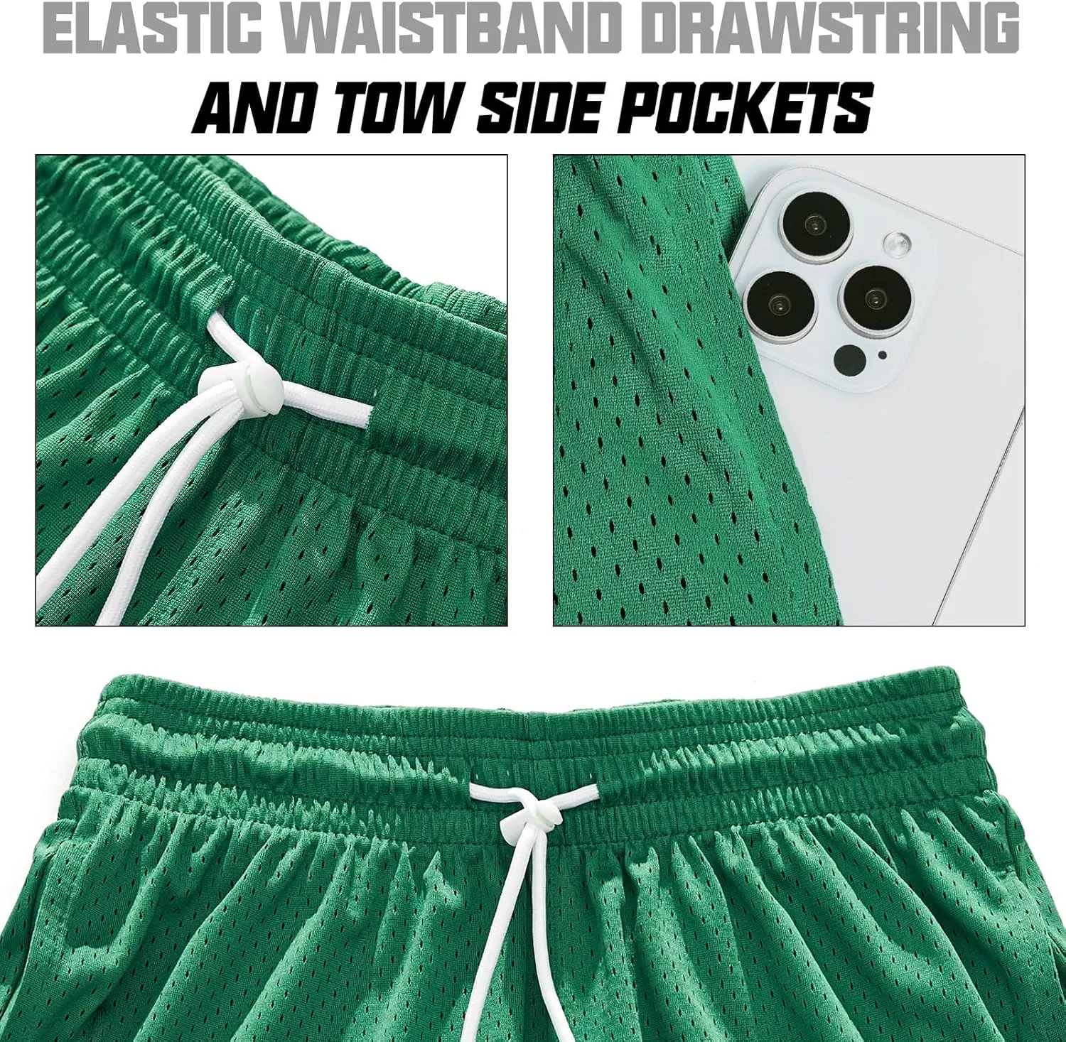 AIMPACT 7" Mens Mesh Shorts Athletic Basketball Shorts Double Layer Gym Workout Shorts with Pocket Drawstring Breathable