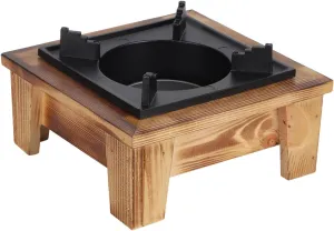 Alcohol Stove, Barbecue Alcohol Oven, Portable Stove Furnace Oven BBQ Grill Cooking Utensil Kitchenware with Wooden Shelf & Alcohol Box for Restaurant, Hotel, Family, Outdoor Picnic