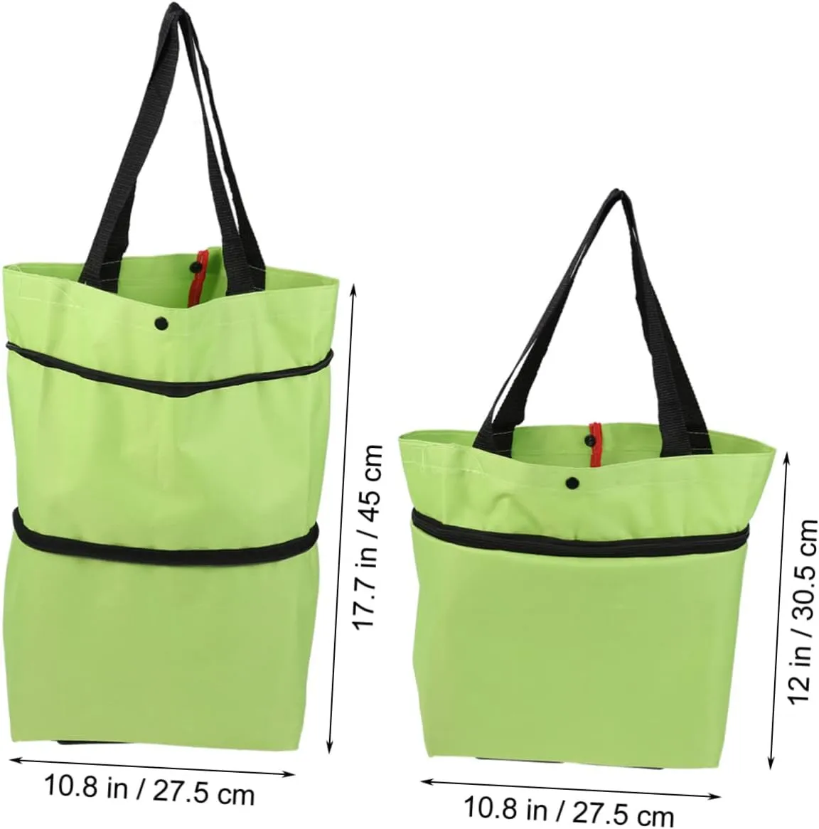 Alipis Portable Collapsible Shopping Cart Lightweight Green Trolley Bag for Easy Travel Grocery and Outdoor Activities Vegetables Organizer for Beach Gym and Camping