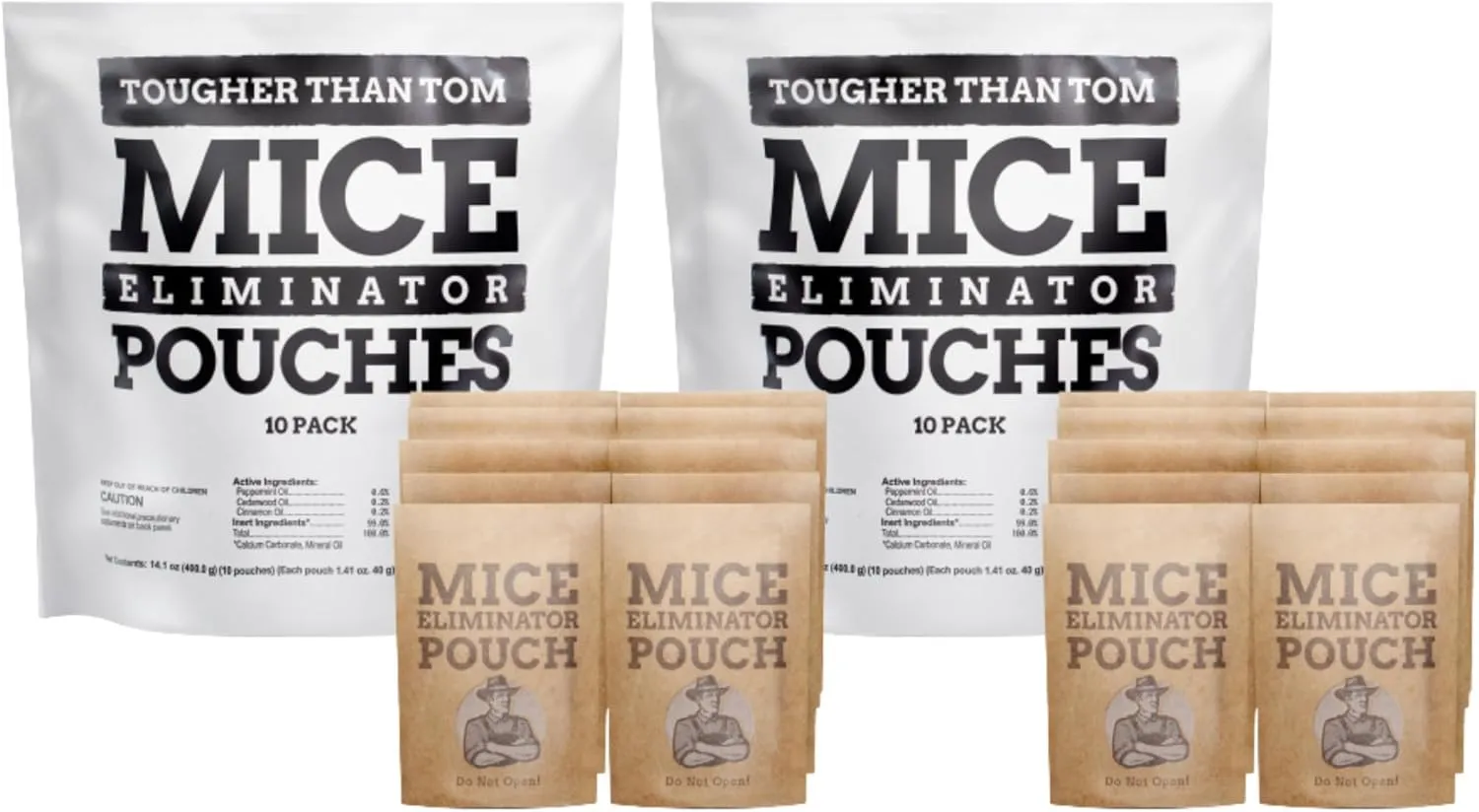 All-Natural Mice Repellent Pouches – Harmless Peppermint Essential Oil Mouse Deterrent - Keep Mice Out of Your Home and Your Family Safe - by Tougher Than Tom