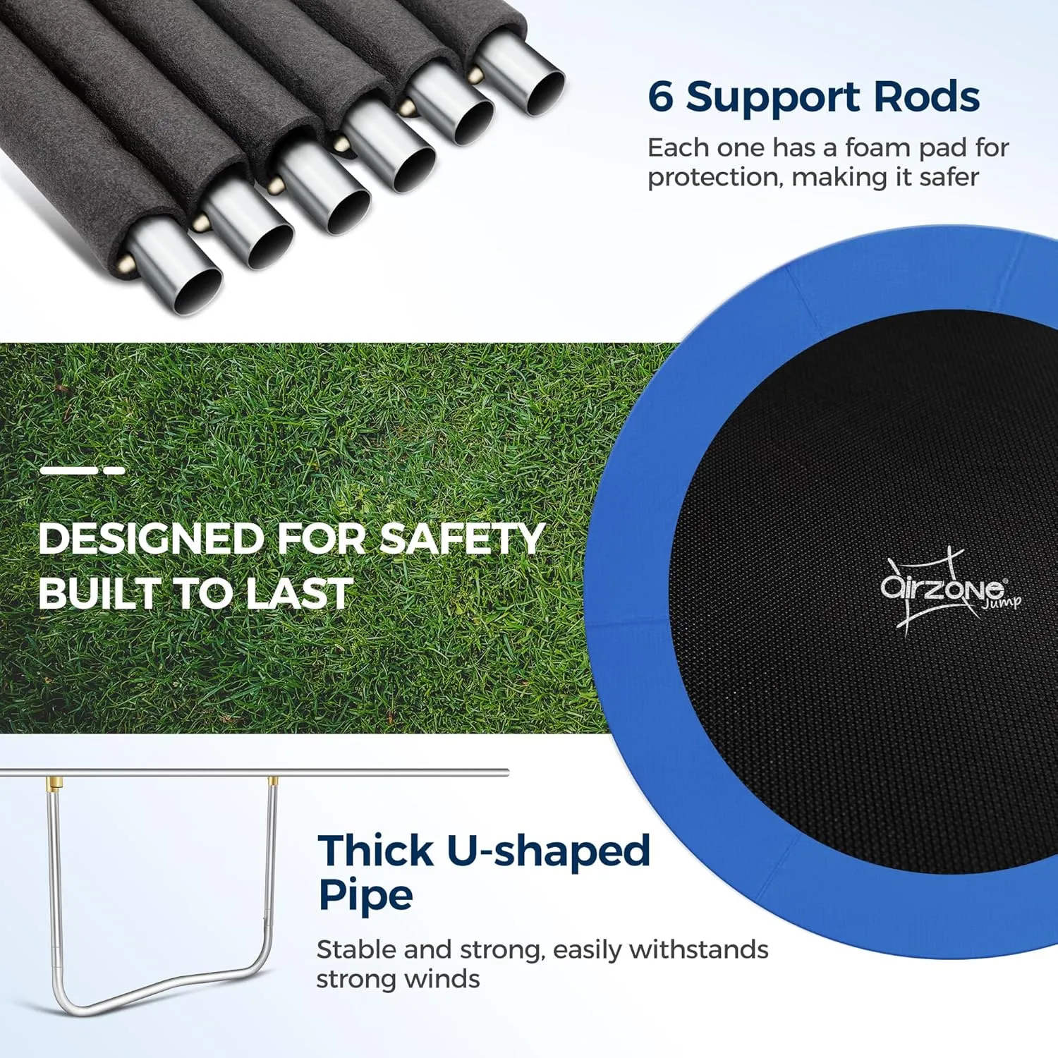 ALPHA CAMP Trampoline Trampoline with Basketball Hoop, Outdoor Trampoline with Enclosure Net for Kids Adults, ASTM Approved, Recreational Trampoline with Ladder and AntiRust Coating