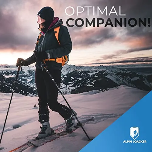 ALPIN LOACKER Collapsible Trekking Poles for Hiking I Carbon Hiking Poles Ultra Lightweight I Adjustable Trekking Poles for Women and Men with Cork Grip, 39 to 47 inches