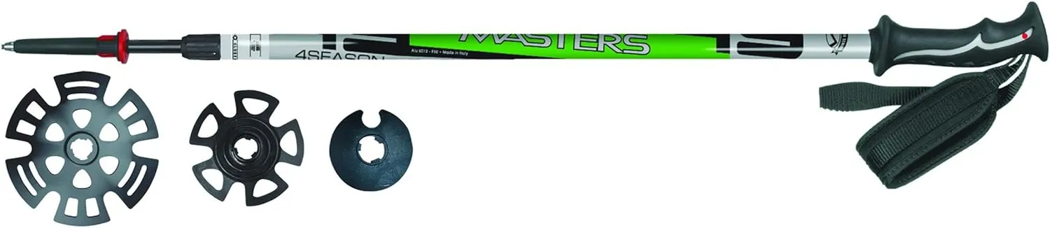 Alpina Sports Masters 4-Season Ski and Trekking Poles, Green/Black, Adjustable