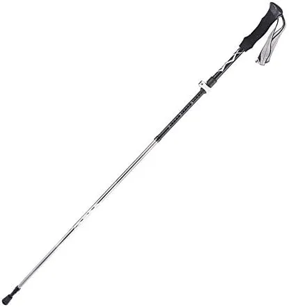 Aluminum Alloy 5-Section Folding Trekking Pole Outer Lock Ultra-Short Light Telescopic Walking Stick,for Hiking Mountaining Camping