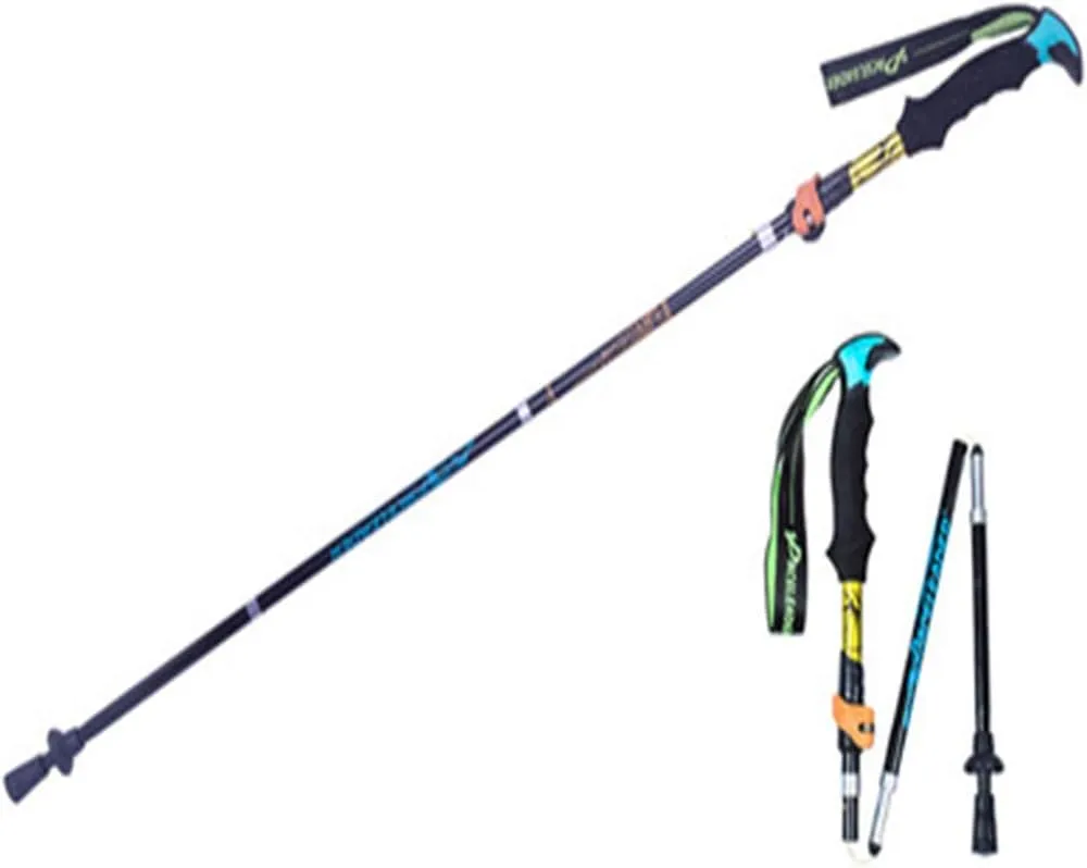 Aluminum Trekking Poles – Collapsible, Lightweight, Walking & Running Sticks with Quick Locks, for Hiking, Camping, Mountaining, Backpacking
