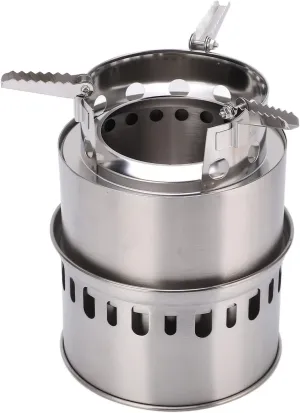 Alvinlite Wood Burning Camp Stove,304 Stainless Steel Backpacking Stoves with Carry Bag for Hiking Camping Cooking,Small Size