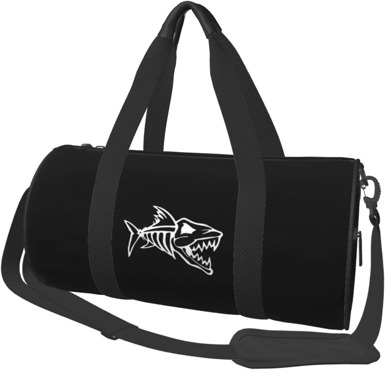 Anger Fish Skeletons Convertible Garment Bag with Shoulder Strap, Carry on Garment Duffel Bag for Men Women - Rolling Foldable for Travel Luggage Bags (Black)