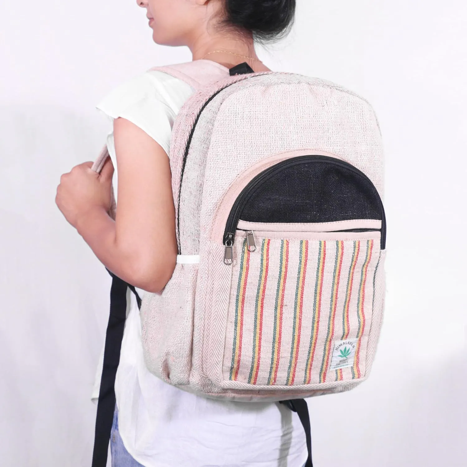 Anitya Hemp Backpack, Multi-Functional Pockets, Eco-Friendly, Unisex, Hiking Daypack, Durable Rucksack (AHLB06)