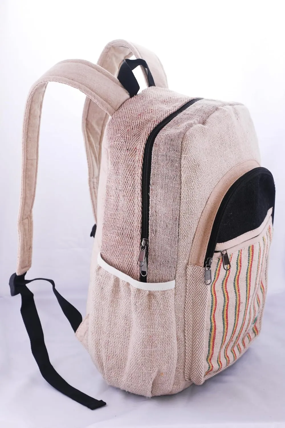 Anitya Hemp Backpack, Multi-Functional Pockets, Eco-Friendly, Unisex, Hiking Daypack, Durable Rucksack (AHLB06)