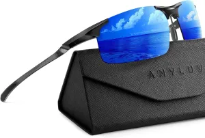 ANYLUV Polarized Sunglasses-Men Mens-Sunglasses Sport: Carbon Fiber Lightweight Sun Glasses Al-Mg UV400 Fishing Driving Golf