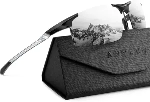 ANYLUV Polarized Sunglasses-Men Mens-Sunglasses Sport: Carbon Fiber Lightweight Sun Glasses Al-Mg UV400 Fishing Driving Golf