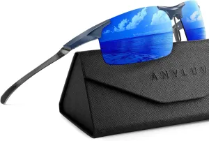 ANYLUV Polarized Sunglasses-Men Mens-Sunglasses Sport: Carbon Fiber Lightweight Sun Glasses Al-Mg UV400 Fishing Driving Golf