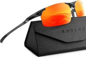 ANYLUV Polarized Sunglasses-Men Mens-Sunglasses Sport: Carbon Fiber Lightweight Sun Glasses Al-Mg UV400 Fishing Driving Golf