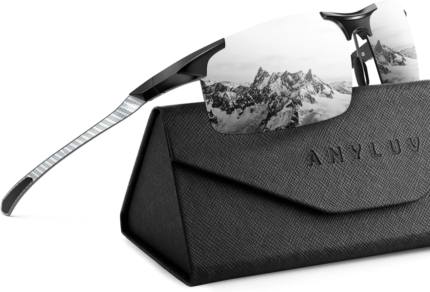 ANYLUV Polarized Sunglasses-Men Mens-Sunglasses Sport: Carbon Fiber Lightweight Sun Glasses Al-Mg UV400 Fishing Driving Golf
