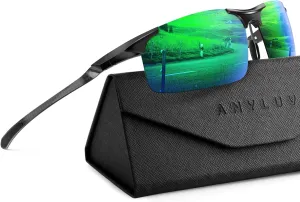 ANYLUV Polarized Sunglasses-Men Mens-Sunglasses Sport: Carbon Fiber Lightweight Sun Glasses Al-Mg UV400 Fishing Driving Golf