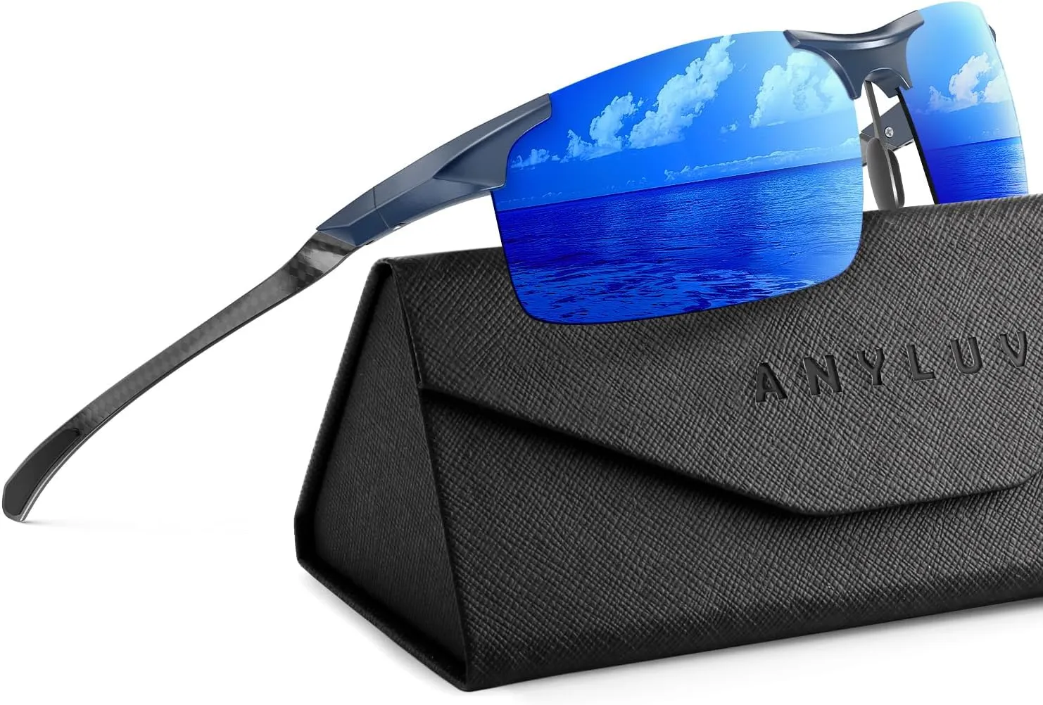 ANYLUV Polarized Sunglasses-Men Mens-Sunglasses Sport: Carbon Fiber Lightweight Sun Glasses Al-Mg UV400 Fishing Driving Golf