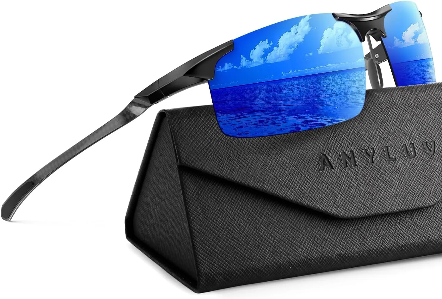 ANYLUV Polarized Sunglasses-Men Mens-Sunglasses Sport: Carbon Fiber Lightweight Sun Glasses Al-Mg UV400 Fishing Driving Golf