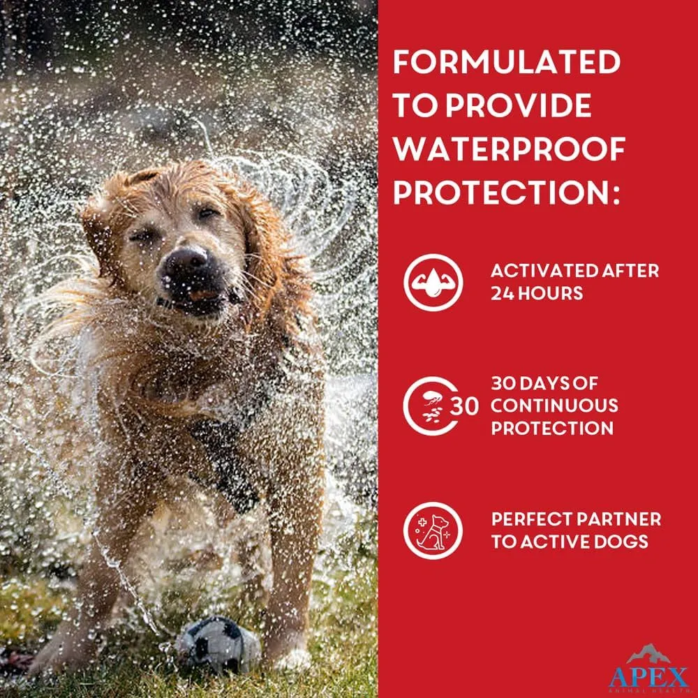 Apex Plus Flea and Tick Prevention for Dogs | X-Large (89-132 lbs) | 6-Month Supply | Dog Flea and Tick Treatment | 24-Hour Activation, Waterproof, 30-Day Protection