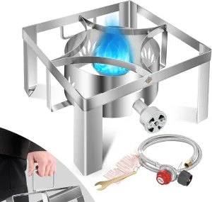 ARC 55,000BTU Propane Burner Camping Stove,Outdoor Gas Stove Burner Cooker for Cooking for Turkey Fry,Homebrewing,Crawfish Boil,and More!