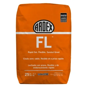 ARDEX FL Rapid Set Flexible High-Performance Sanded Grout, 25 lbs Bag, Fast-Drying, Stain-Resistant, Polymer-Modified, for Interior and Exterior Use, Gunmetal - 45