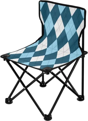 Argyle Plaid Collapsible Camping Chairs Ultra-Lightweight Portable Chairs for Adults Includes Carry Bag Ice Fishing Chair with Back for Outdoor Camping