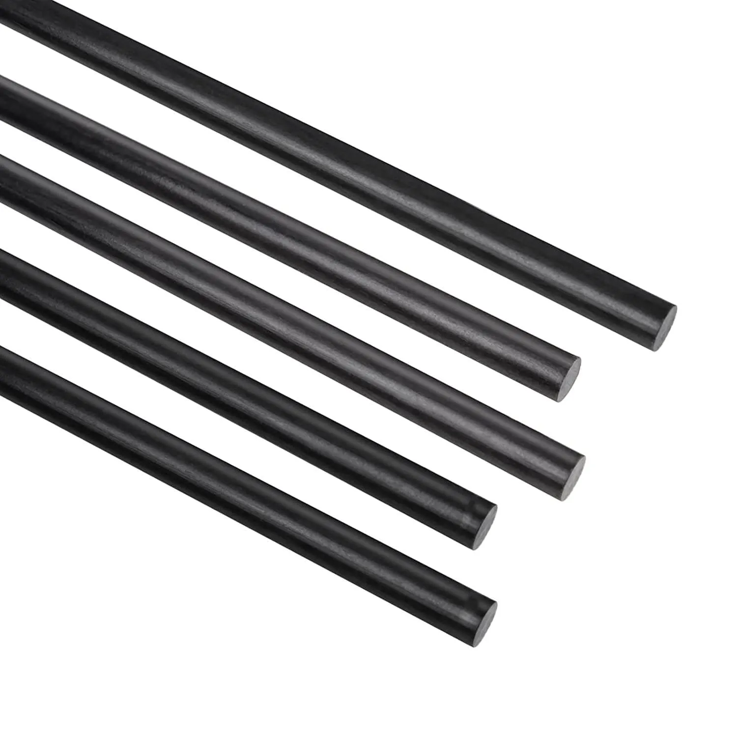 ARRIS 5mm Carbon Fiber Rod, 1.0mm 1.5mm 2.0mm 2.5mm 4mm 6mm 7mm 8mm 9mm 10mm Available, Solid 3K Carbon Rod Bar 400mm Length for RC Plane Kite DIY Craft, 5PCS