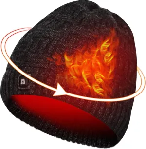 ARRIS Battery Heated Hats for Men Women, Unisex Rechargeable Winter Hat Warm Outdoor Sports Heated Beanie Cap