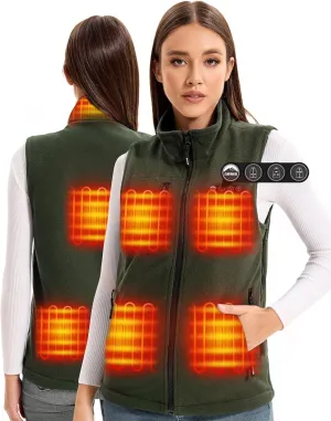 ARRIS Fleece Heated Vest for Women with 7.4V Battery Pack, Size Adjustable 8 Heating Zones Heating Clothing for Hunting