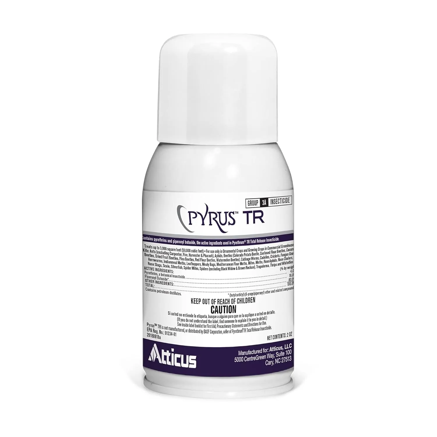 Atticus Pyrus TR Greenhouse Fogger (2oz) - (Compare to Pyrethrum) - Total Release Pyrethrin Insecticide/Miticide - Controls Mites, Thrips, Aphids, Whiteflies, and Fungus Gnats (Packaging May Vary)