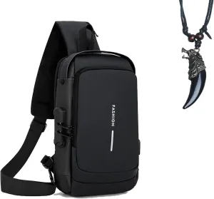 Auricz Bag, Auricz Sling Bag, New Carbon Fiber Streamline Anti-Theft Sling Bag, Charging Sport Sling Shoulder Bags