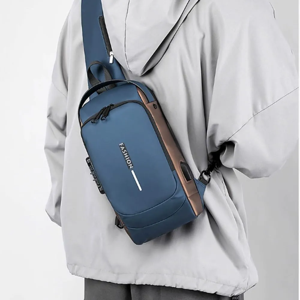 Auricz Sling Bag, Leyweio Waterproof Chest Bag, 2025 New Upgrade Carbon Fiber Streamline Anti-Theft Sling Crossbody Bag