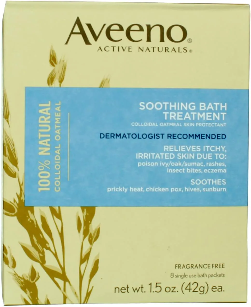 Aveeno Aveeno Active Naturals Soothing Bath Treatment Packets, 8 Each (Pack of 3)