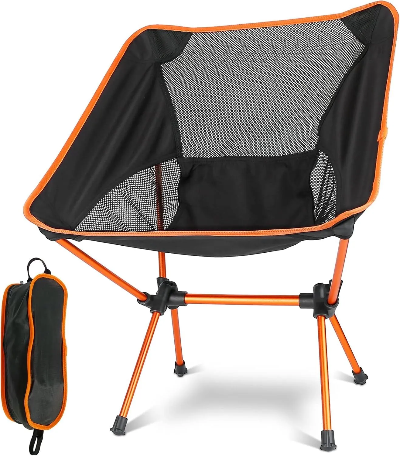 Backpacking Chair - Lightweight & Collapsible Chair for Camping, Hiking & Travel - Small Folding Chair with Anti-Slip Feet - Compact & Durable Chairs for Outside, Easy Setup Anywhere