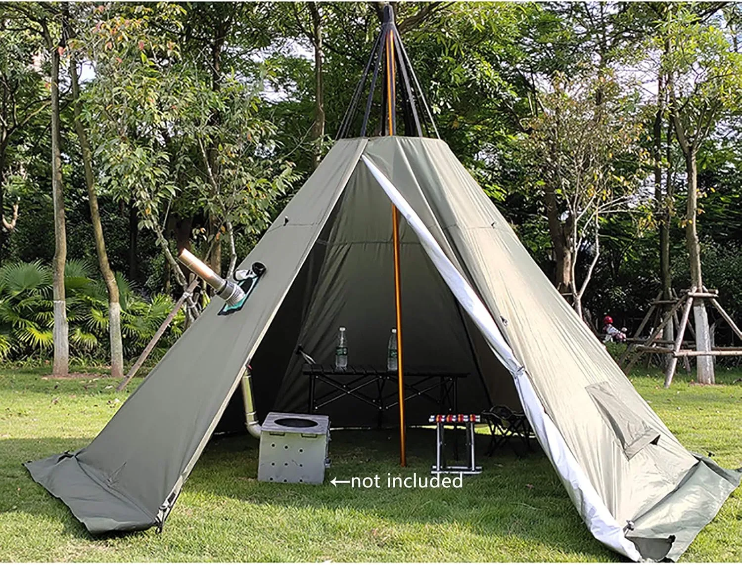 Backpacking Tents Multiple Function 4 Season Tent, 2 Doors Waterproof Outdoor Camping Tent Easy Carry Beach Tent, Lightweight Compact Hiking Tents Without Inner Tent(Green)