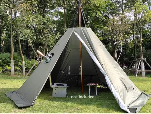 Backpacking Tents Multiple Function 4 Season Tent, 2 Doors Waterproof Outdoor Camping Tent Easy Carry Beach Tent, Lightweight Compact Hiking Tents Without Inner Tent(Green)