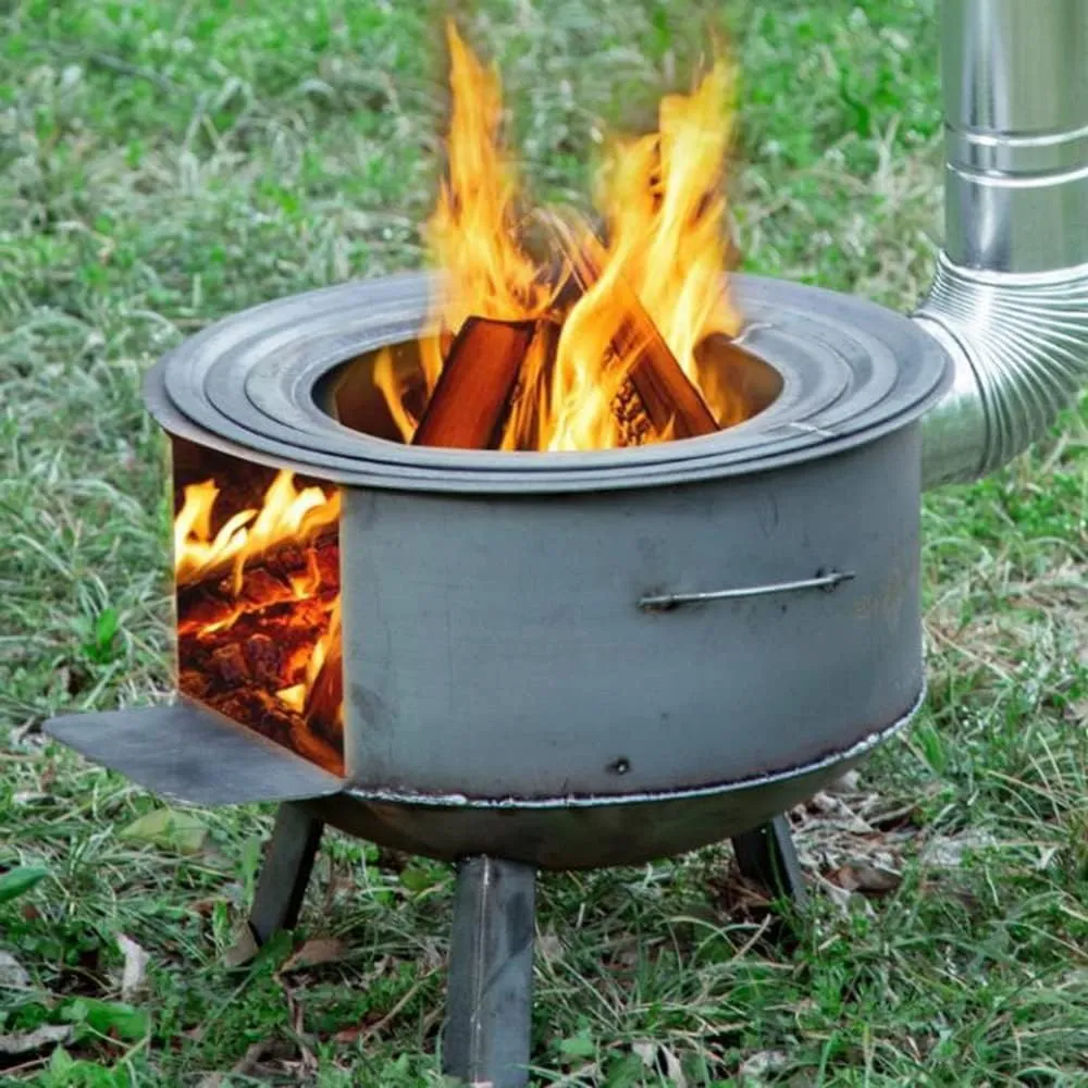Bad RequestCamping Wood Burning Stove, Stainless Steel Compact Portable Foldable Mini Mult Fuel Camp Stove with Storage Bag,Steel,L20*20 * 35cm