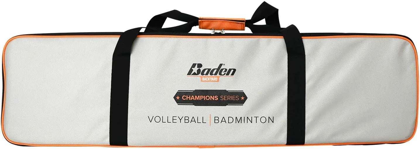 Baden Champions Volleyball/Badminton Portable Combo Set, 4 Raquets   3 Birdies   Boundary   Volleyball   Pump   Carry Bag