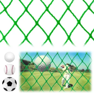 Ball Stop Sports Netting, Golf Driving Practice Baseball Backstop Net, 16 Ft x 33 Ft 1:2, Garden Barrier Backyard, Garage, Adjustable Fence No Tools Required, 1 inch Square Green