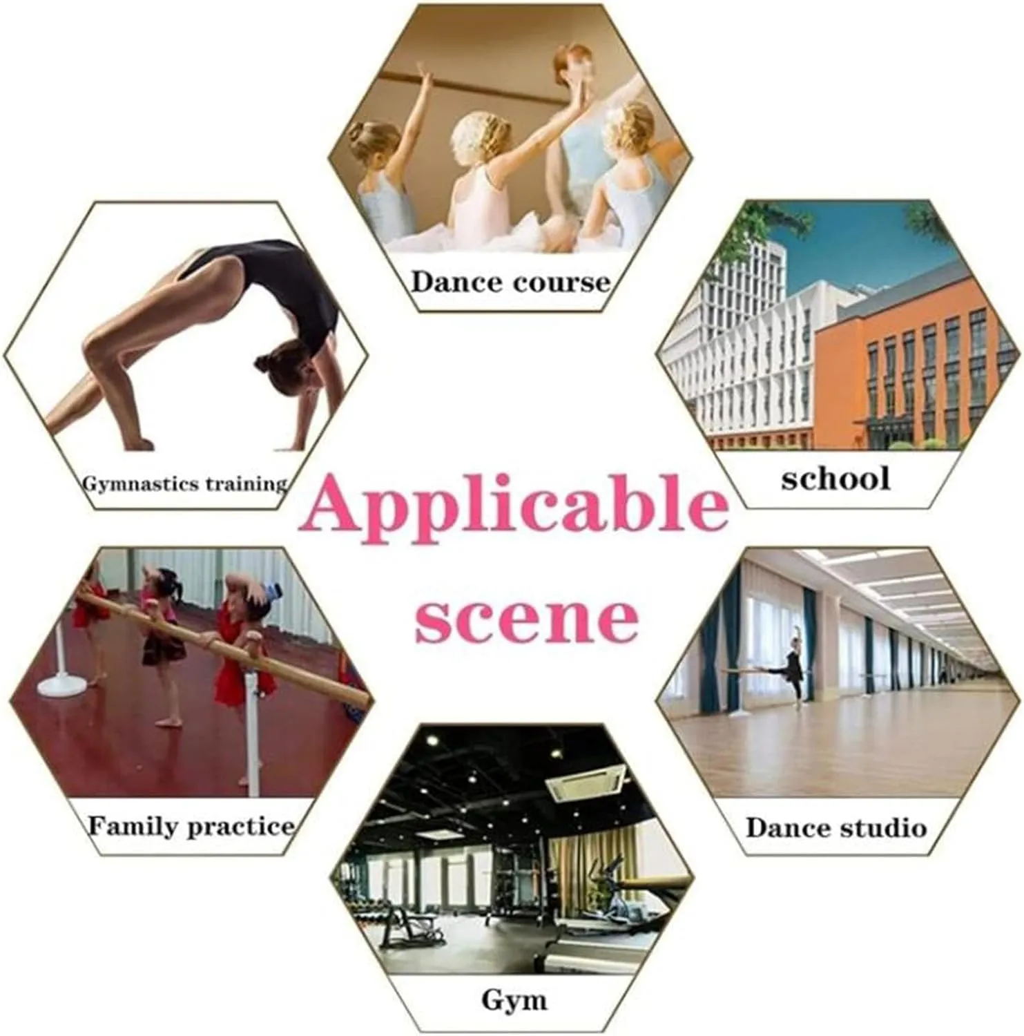 Ballet Barre,Adjustable Stretching Bars Freestanding Portable Barre for Dance, Exercise Kids and Adults (White 150cm)