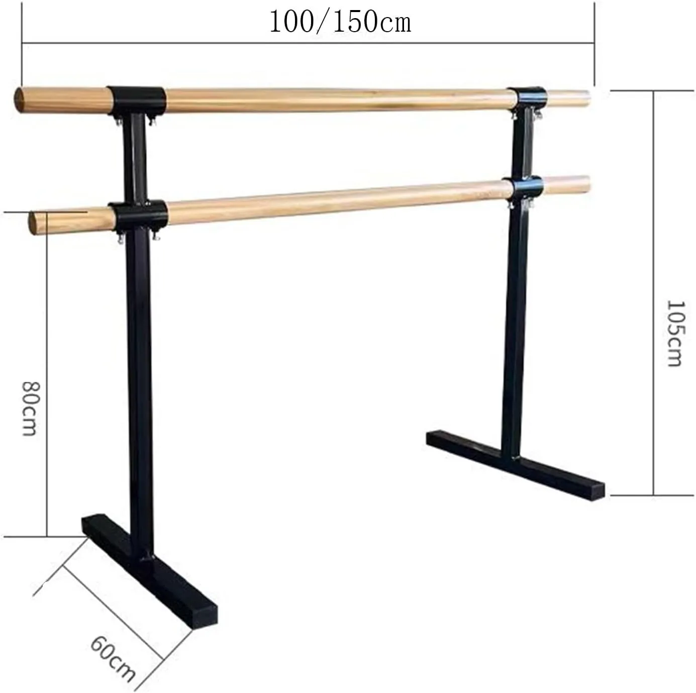 Ballet Barre,Adjustable Stretching Bars Freestanding Portable Barre for Dance, Exercise Kids and Adults (White 150cm)