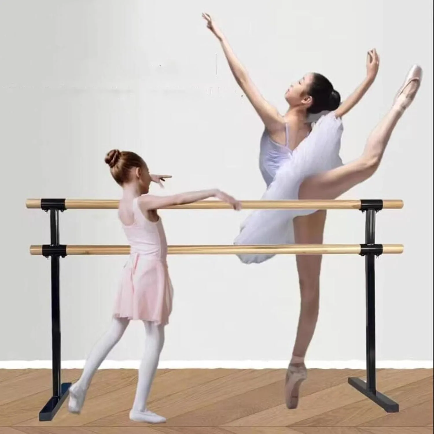 Ballet Barre,Adjustable Stretching Bars Freestanding Portable Barre for Dance, Exercise Kids and Adults (White 150cm)