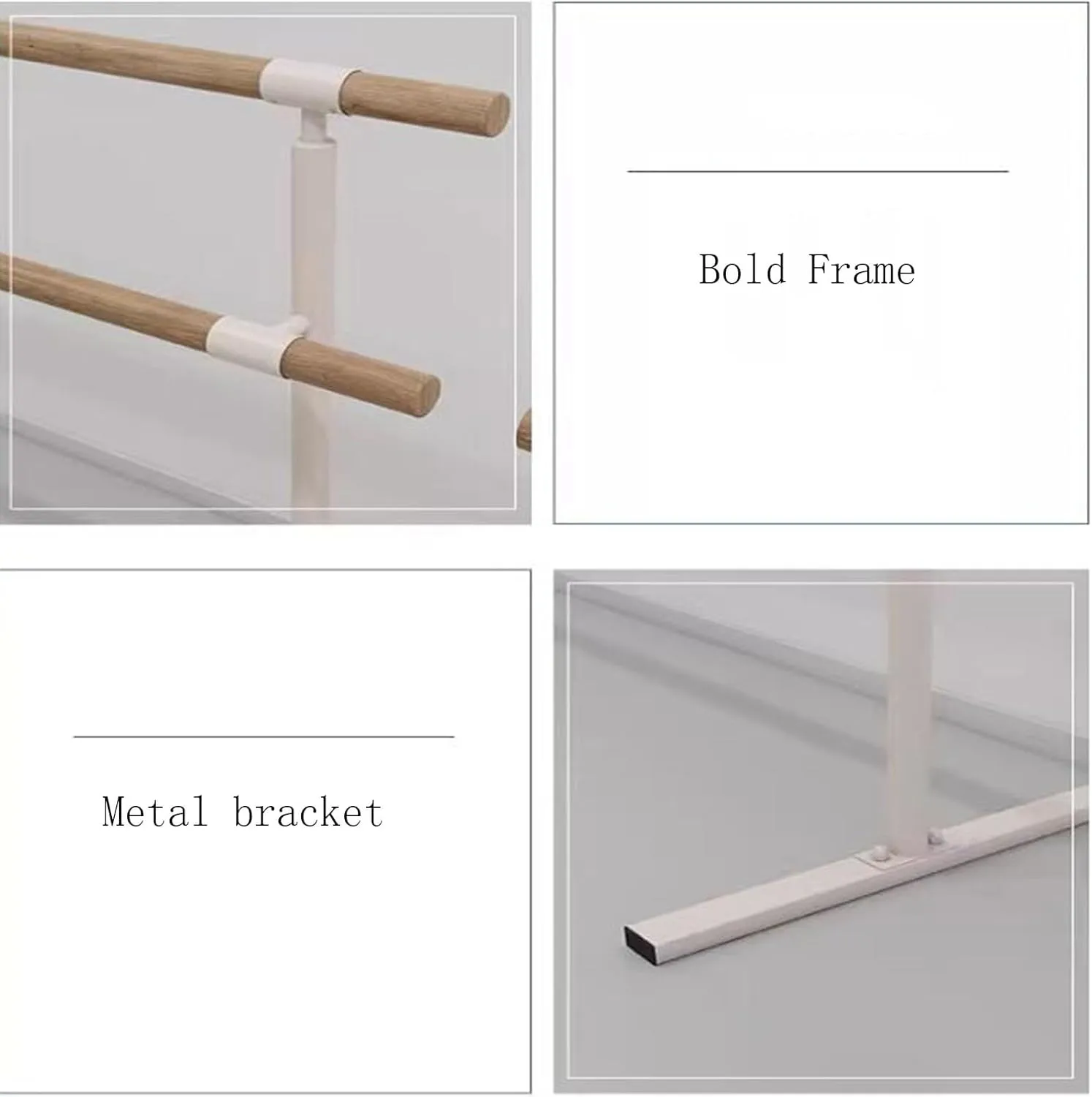 Ballet Barre,Freestanding Portable Ballet Bar, Home Dance Stretching Bar, Gymnastics Ballet Bar Adjustable 75-115cm, Fitness Ballet Equipment for Home Studio Dance (White Double 150cm)