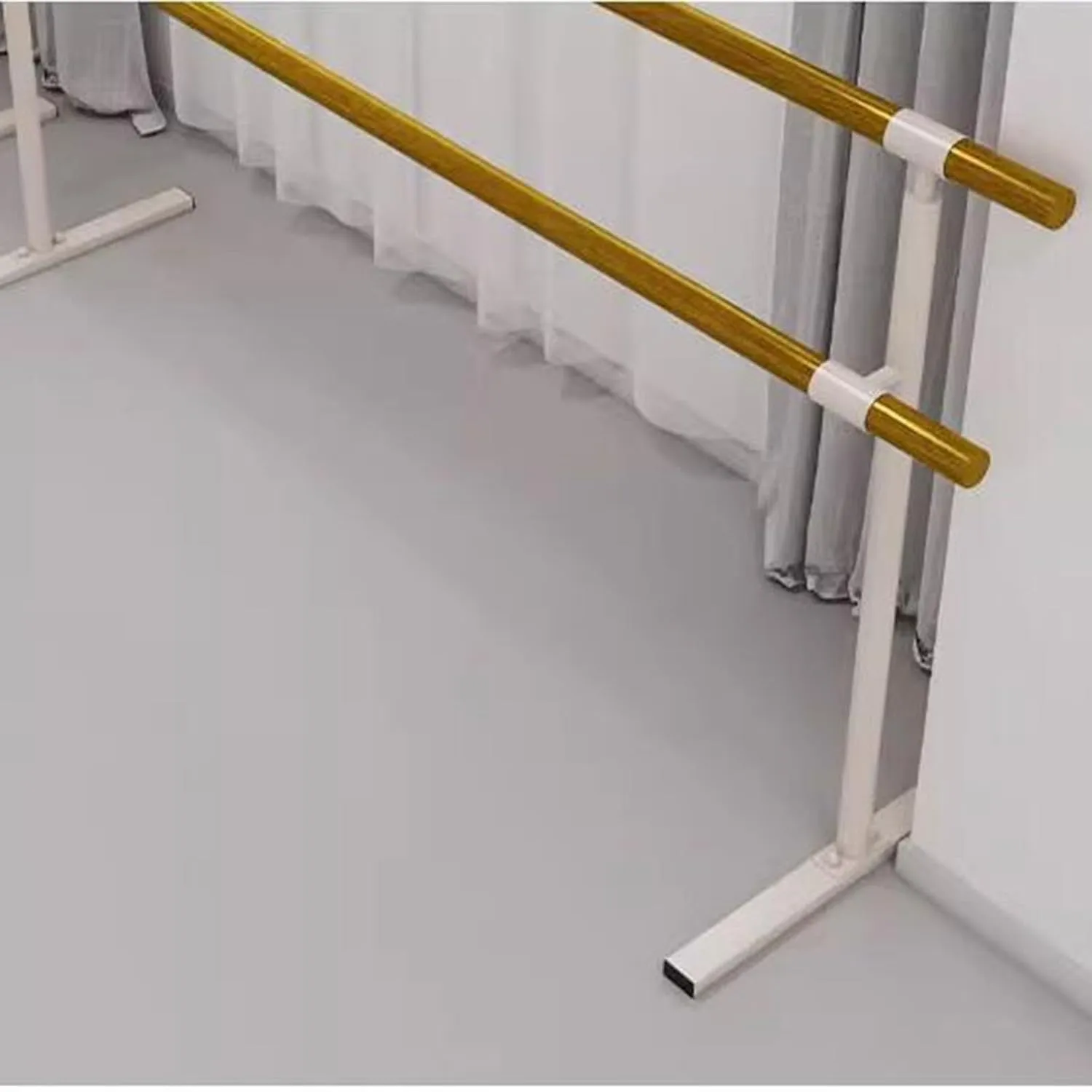 Ballet Barre,Freestanding Portable Ballet Bar, Home Dance Stretching Bar, Gymnastics Ballet Bar Adjustable 75-115cm, Fitness Ballet Equipment for Home Studio Dance (White Double 150cm)