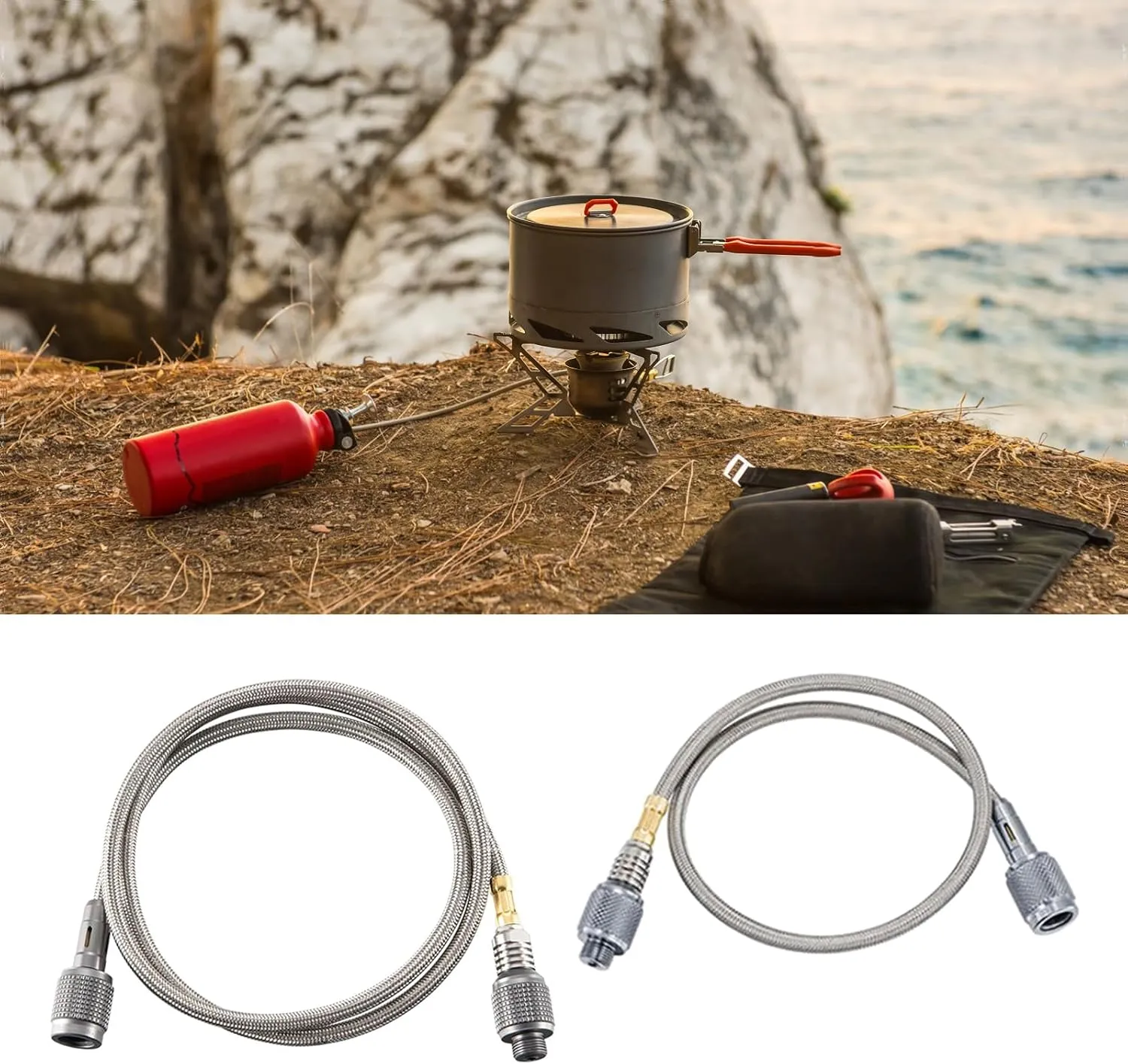 Barbecue Stove Accessories Connecting Pipe Propane Threaded Extension Tube Alloy High Pressure Hose Connector